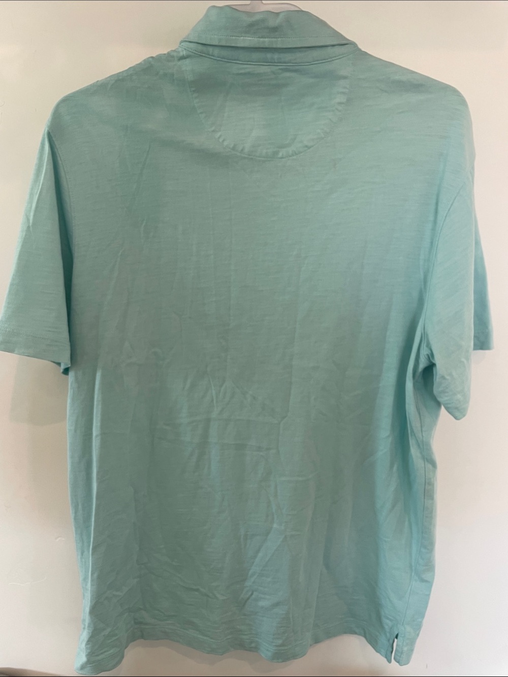 Even Tide Cotton Premium Men's Polo in Light Aqua. Extra button. EUC - Picture 3 of 7